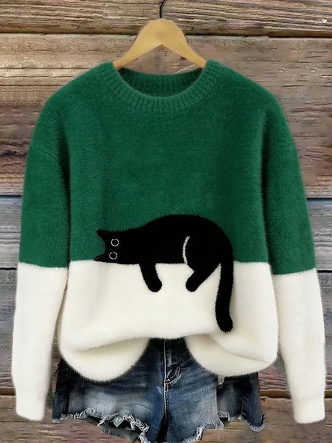 Alva | Cat Print Sweatshirt