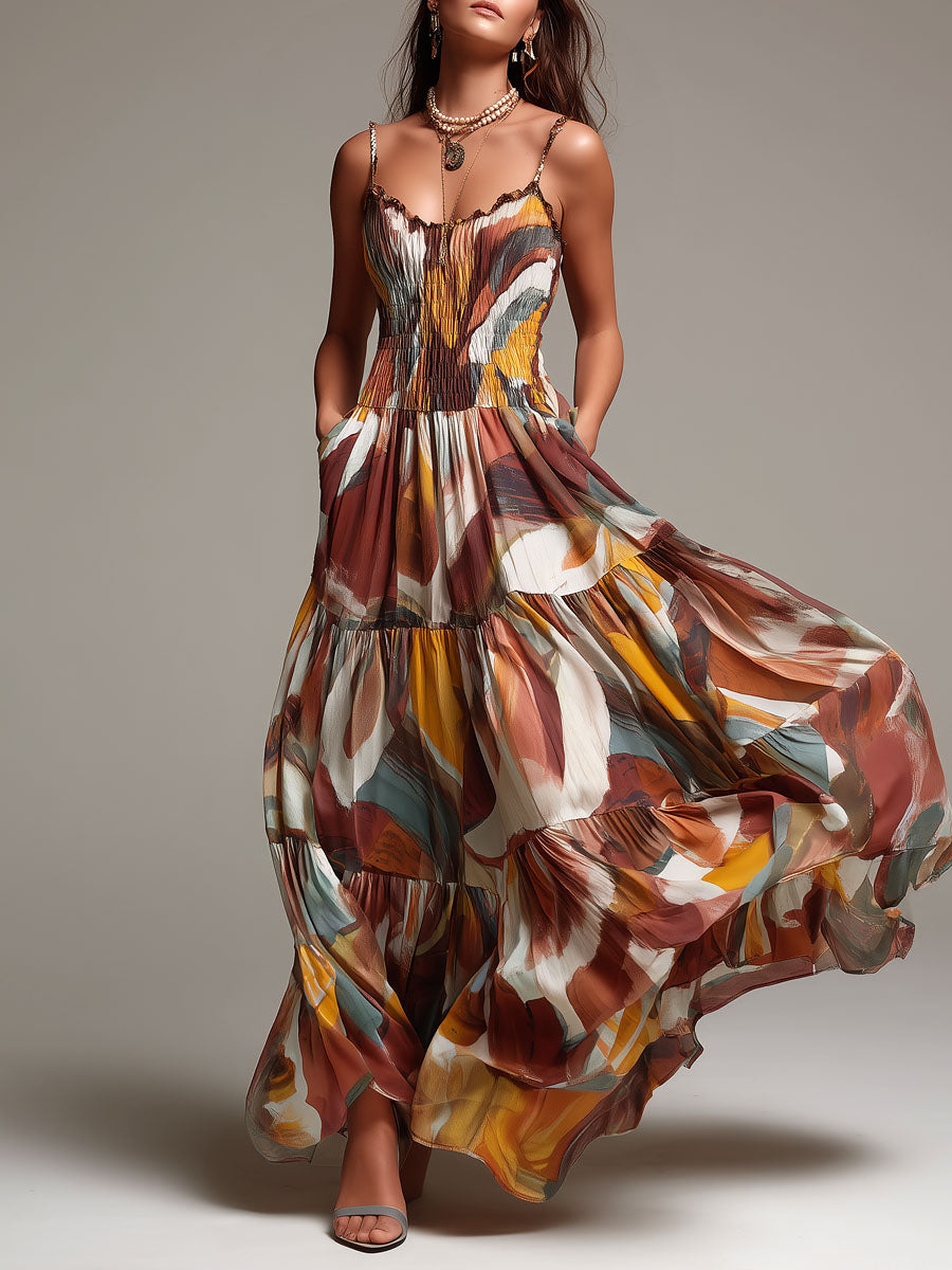 Liora | Smocked Boho Maxi Dress