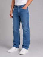 Men's Straight Leg Jeans – Regular Fit Light Wash Denim