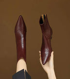 Fulvia | Leather Mid-Heel Ankle Boots