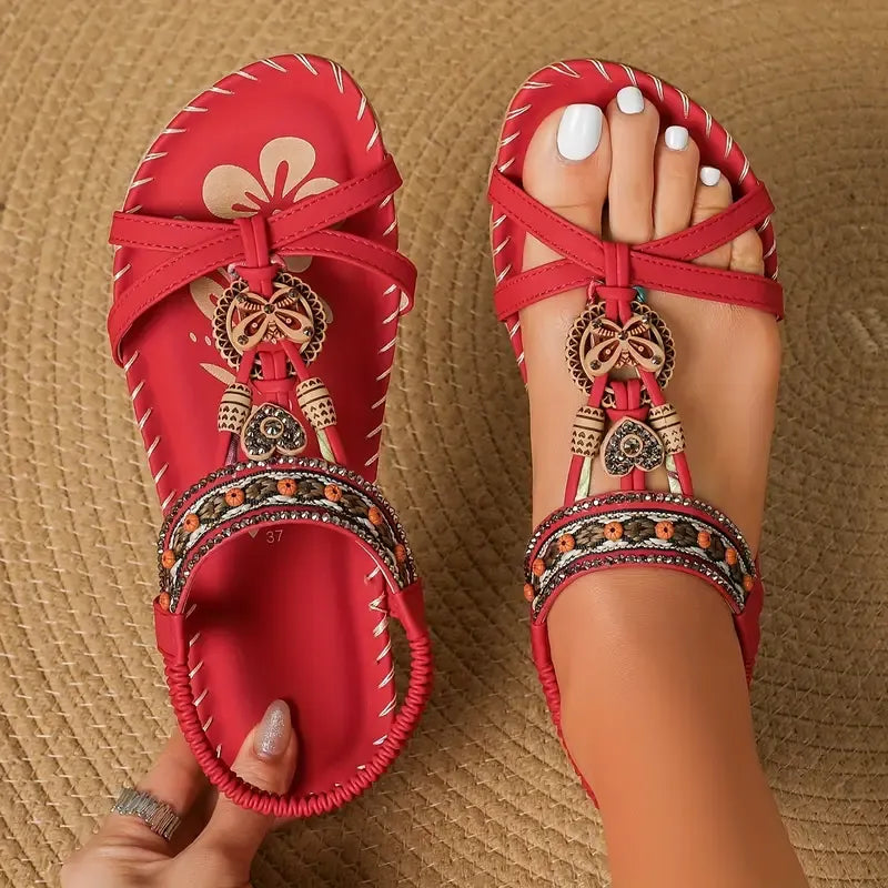 Colella | Rhinestone Floral Comfort Sandals