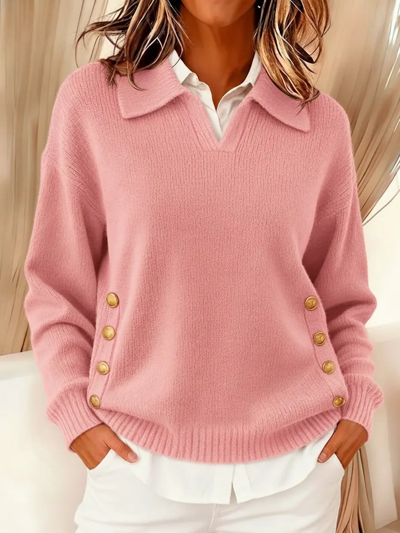 Isla | Button Detail Knit Sweater