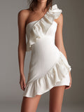 Alina | One-Shoulder Ruffle Mini Dress