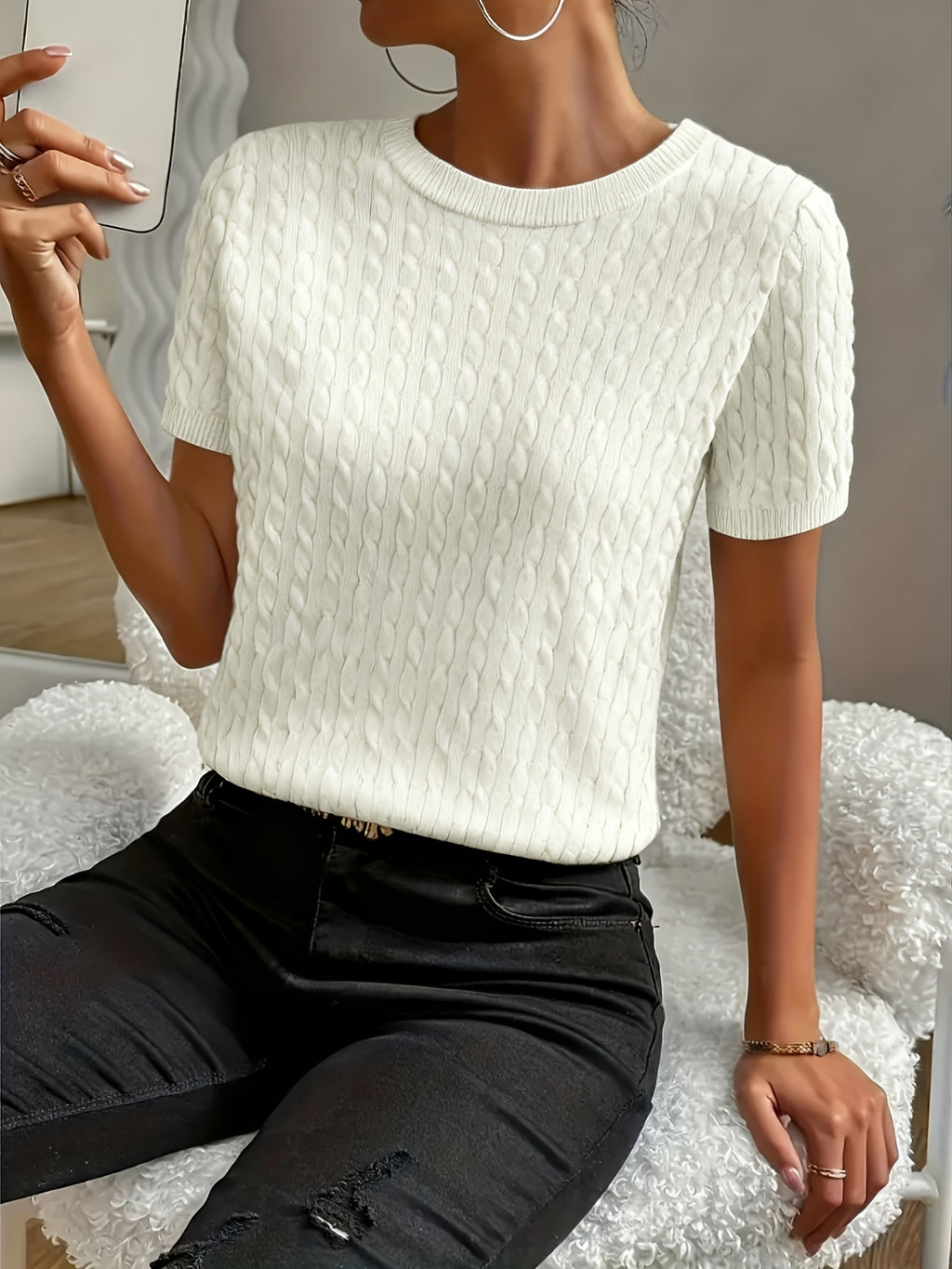 Klara | Ribbed Twist Detail Top