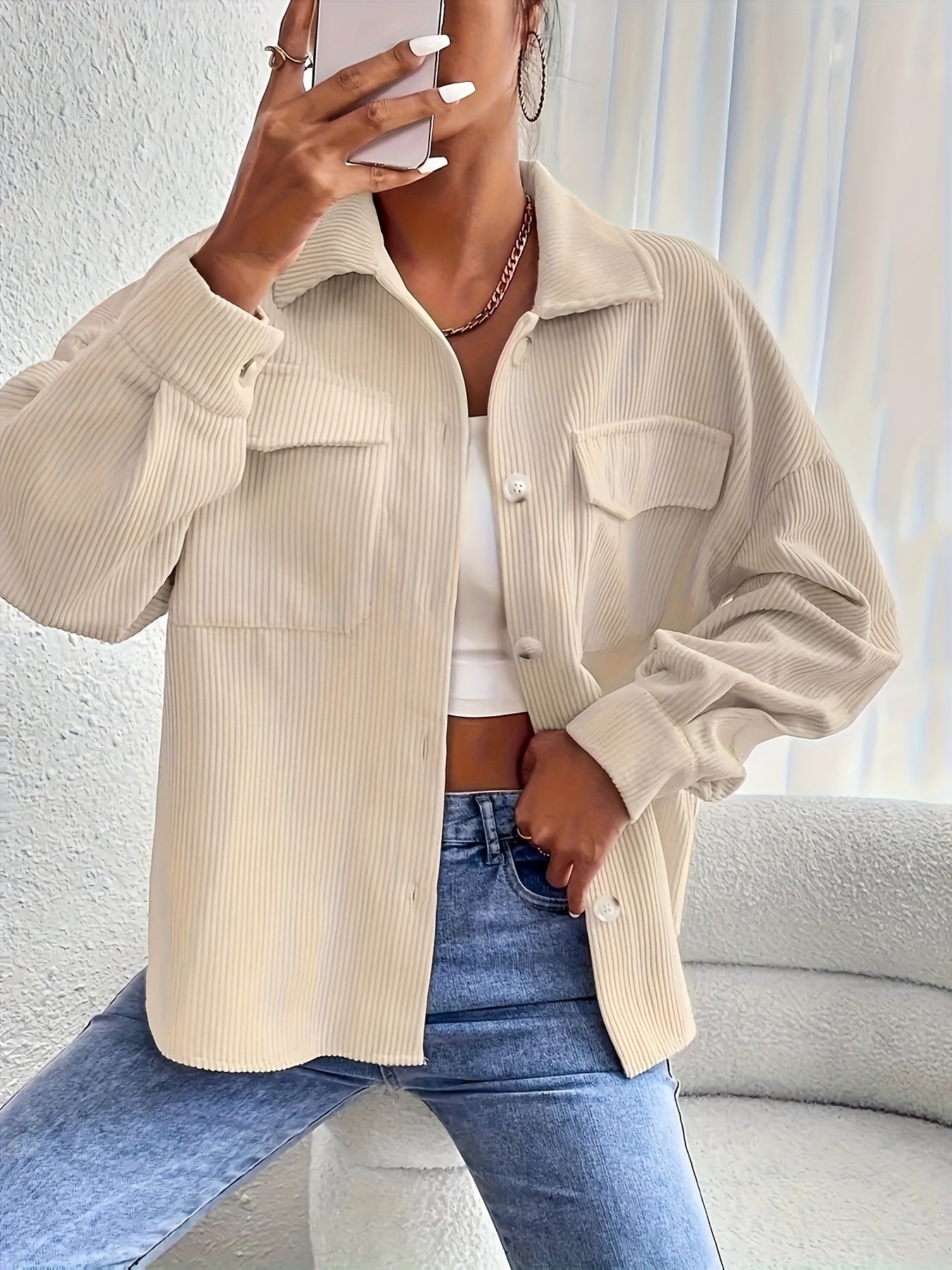 Nadia | Casual Striped Pocket Jacket