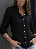 Lina | Open-Front Cotton Shirt