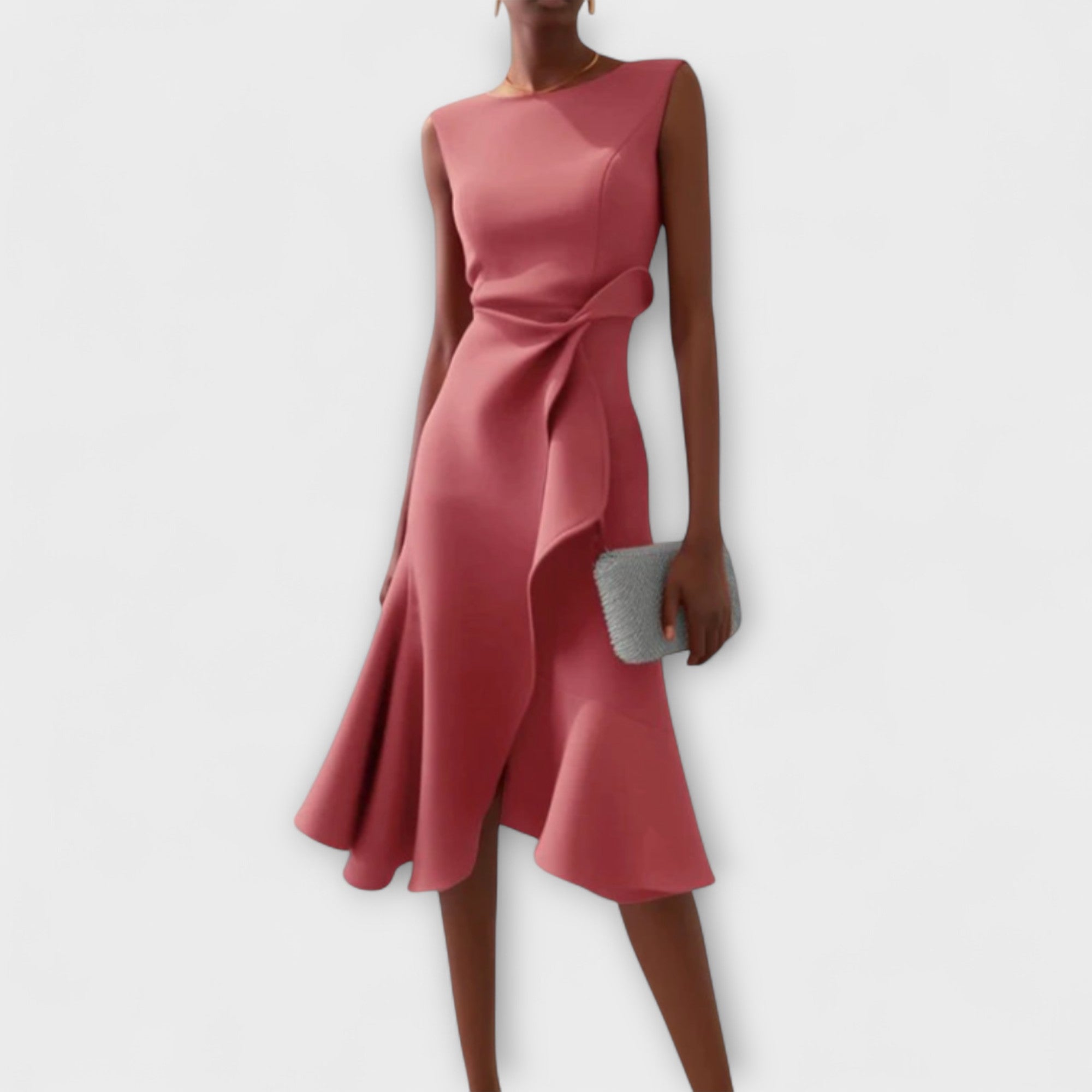 Rita | Draped Asymmetric Midi Dress