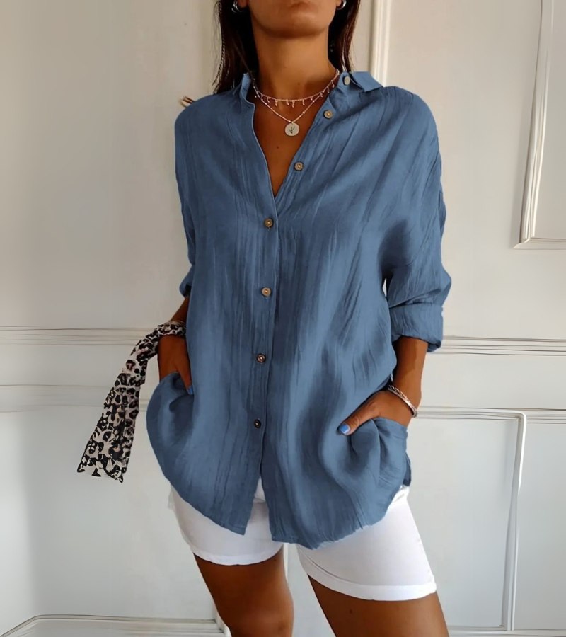 Sonia | Cotton Linen Button Shirt