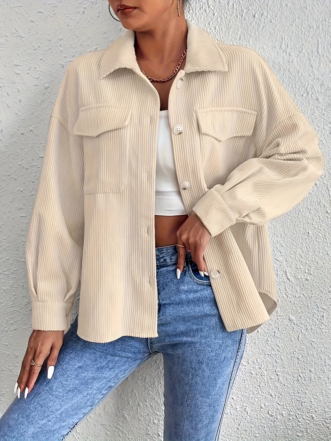 Nadia | Casual Striped Pocket Jacket