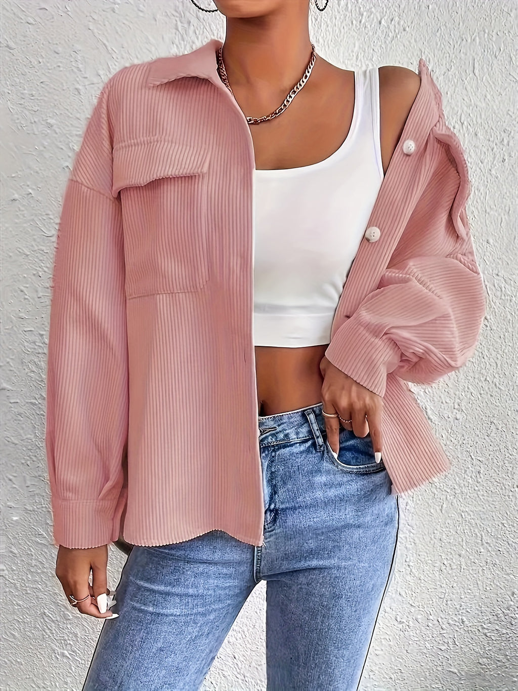 Nadia | Casual Striped Pocket Jacket