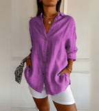 Sonia | Cotton Linen Button Shirt