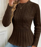 Elisa | Cable Knit Peplum Sweater