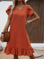 Maëlle | Ruffle Sleeve V-Neck Dress
