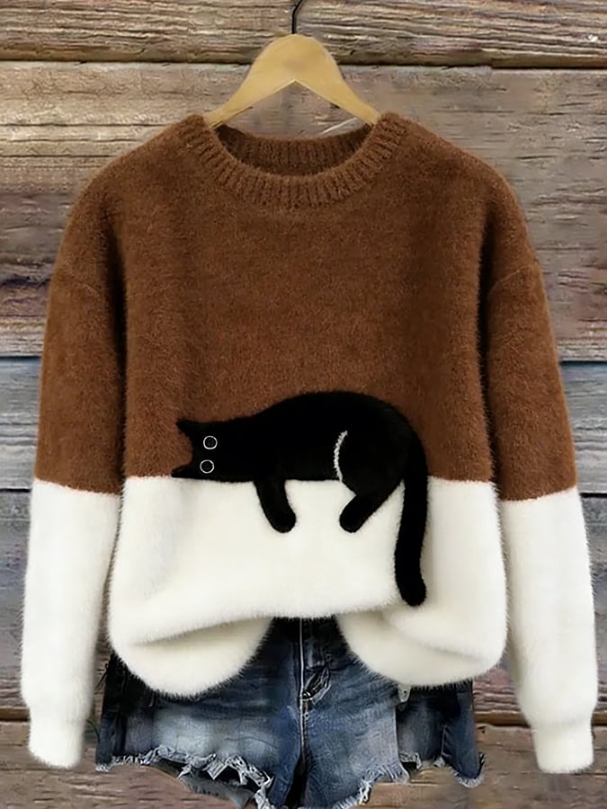 Alva | Cat Print Sweatshirt