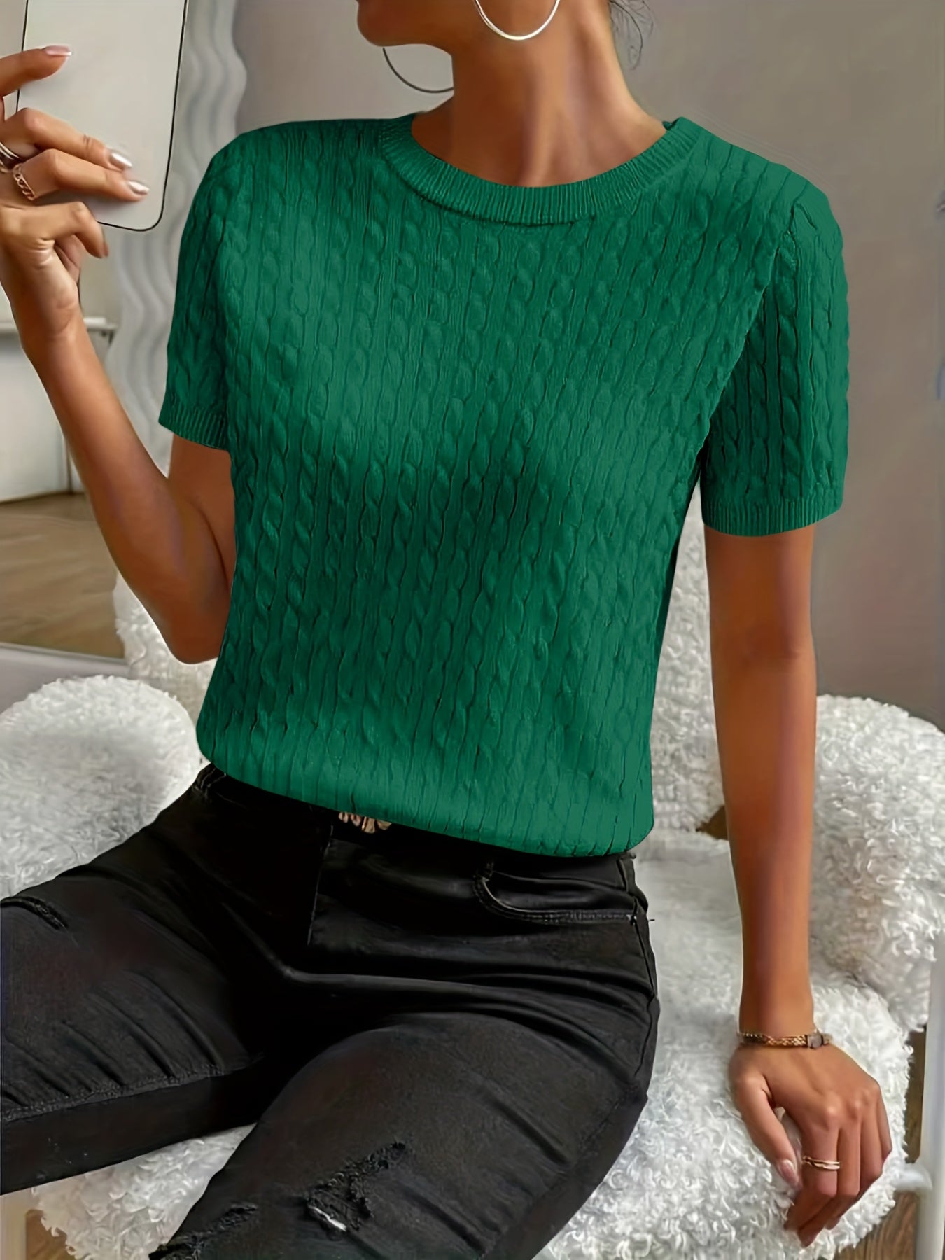 Klara | Ribbed Twist Detail Top