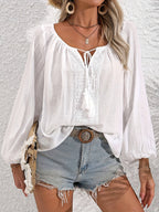 Kelly | Puff Sleeve White Blouse