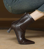 Fulvia | Leather Mid-Heel Ankle Boots