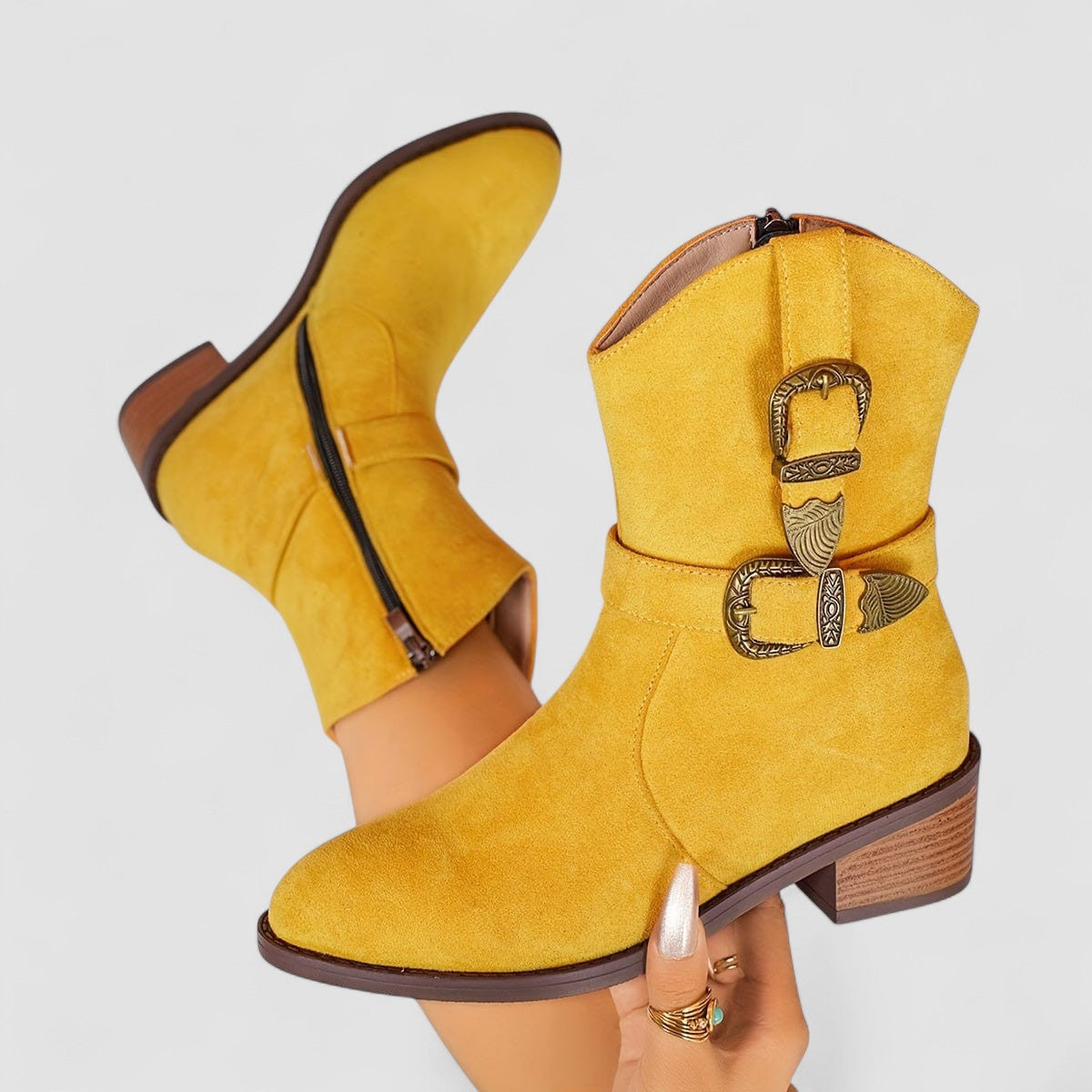 Dakota | Orthopaedic Suede Western Boots
