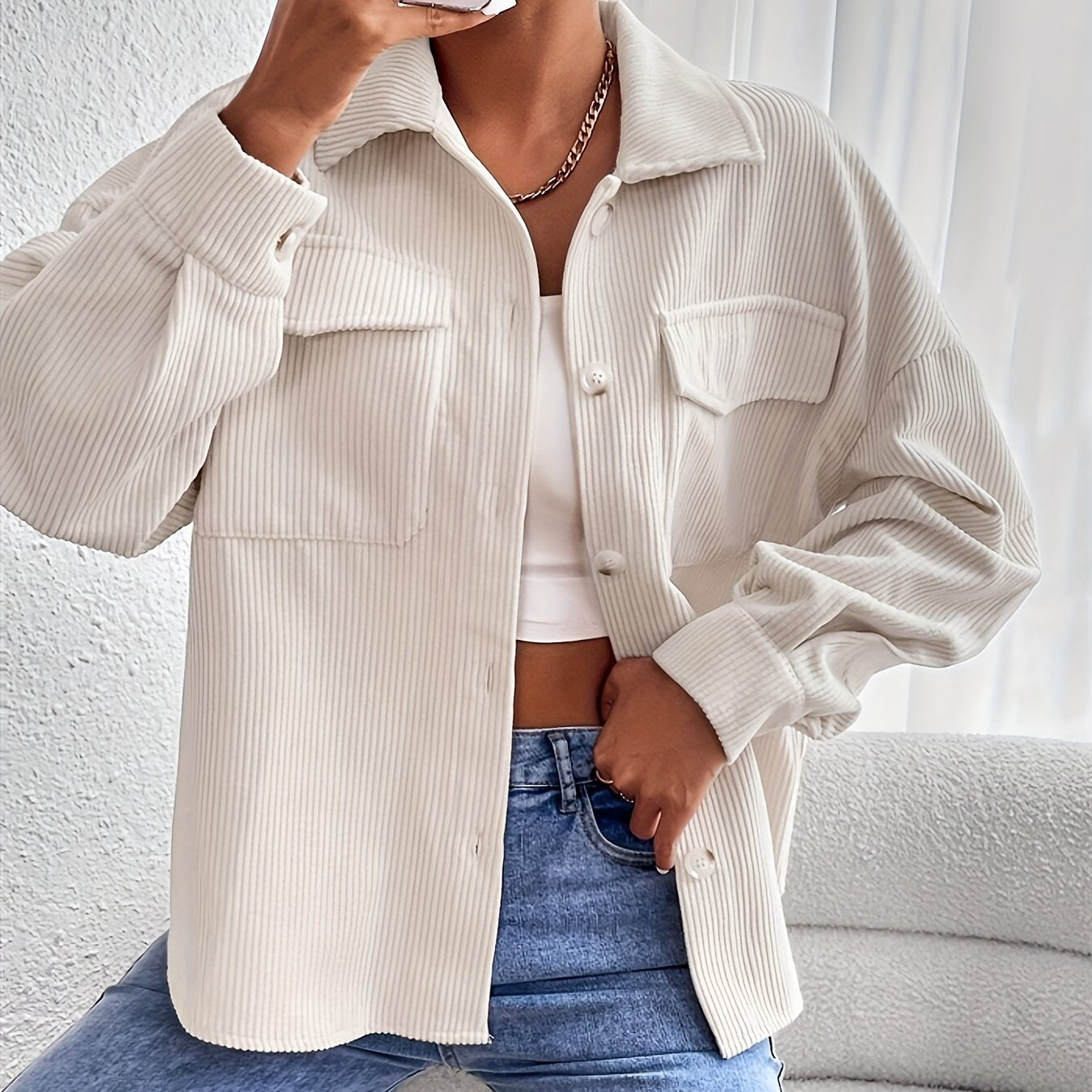 Nadia | Casual Striped Pocket Jacket