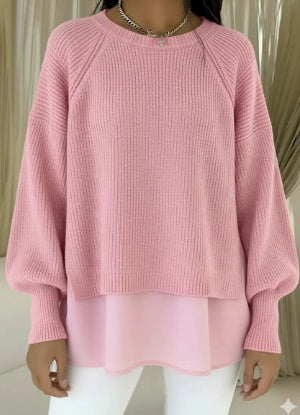Ysé | Pink Multi-Layer Knit Sweater