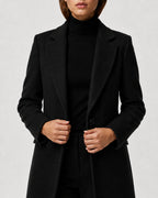 Women's Long Winter Coat – Notched Lapel Overcoat