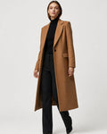 Women's Long Winter Coat – Notched Lapel Overcoat