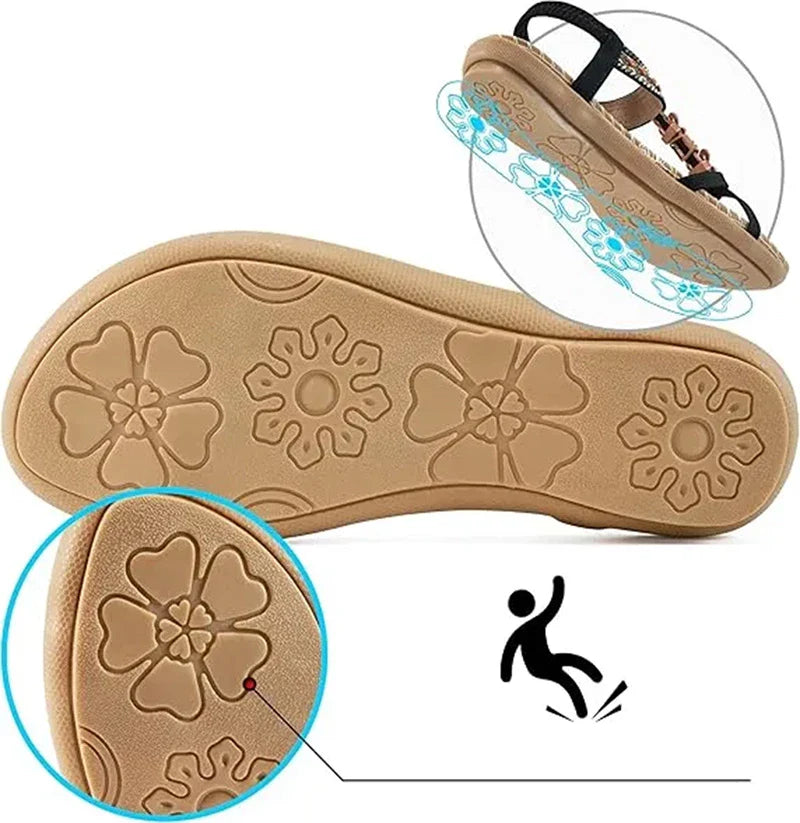 Colella | Rhinestone Floral Comfort Sandals