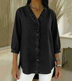 Camila | Ruffle V-Neck Blouse