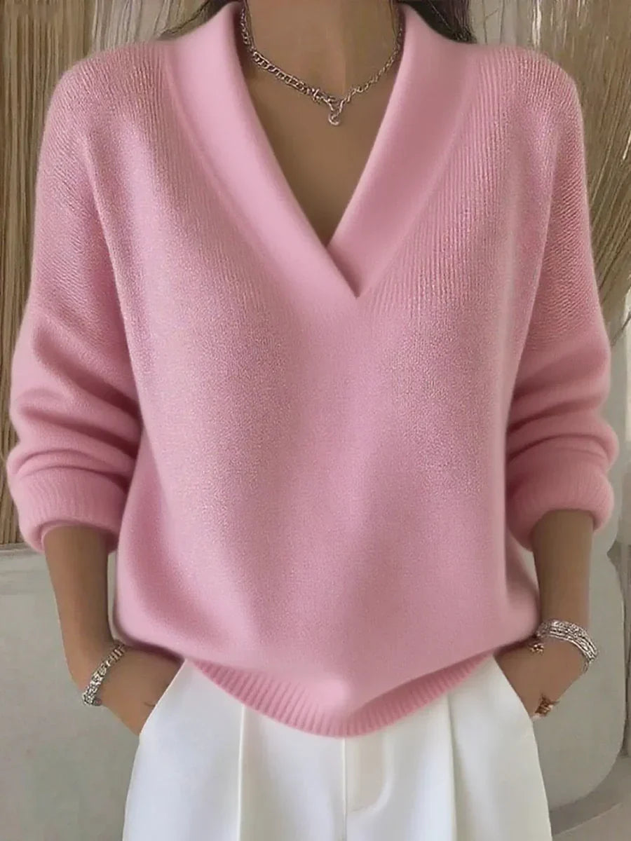 Yve | Relaxed V-Neck Knit Sweater