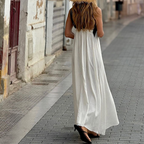 Naomi | Halter Neck Color Block Maxi Dress
