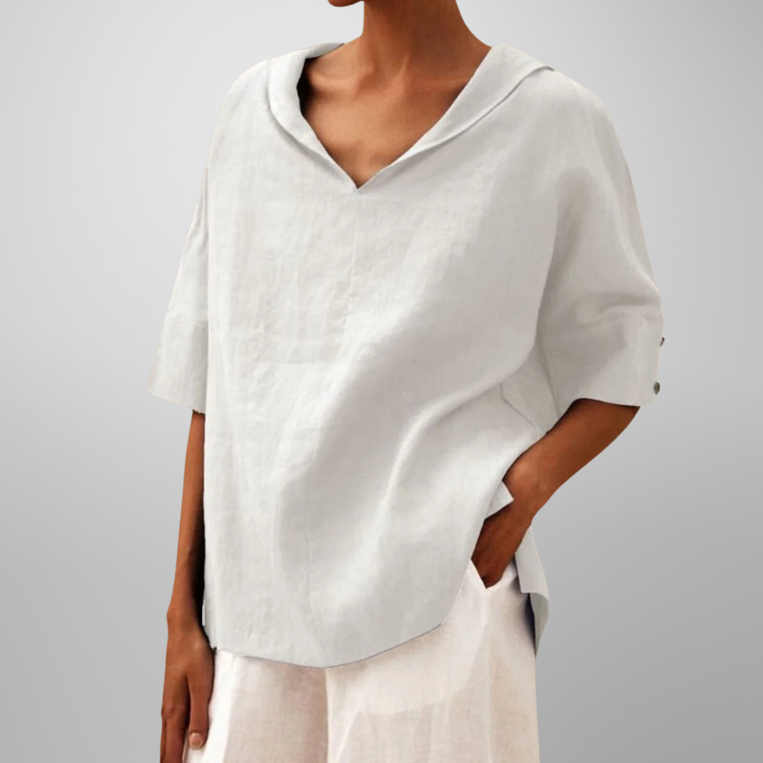 Elena | Casual V-Neck Pocket Top