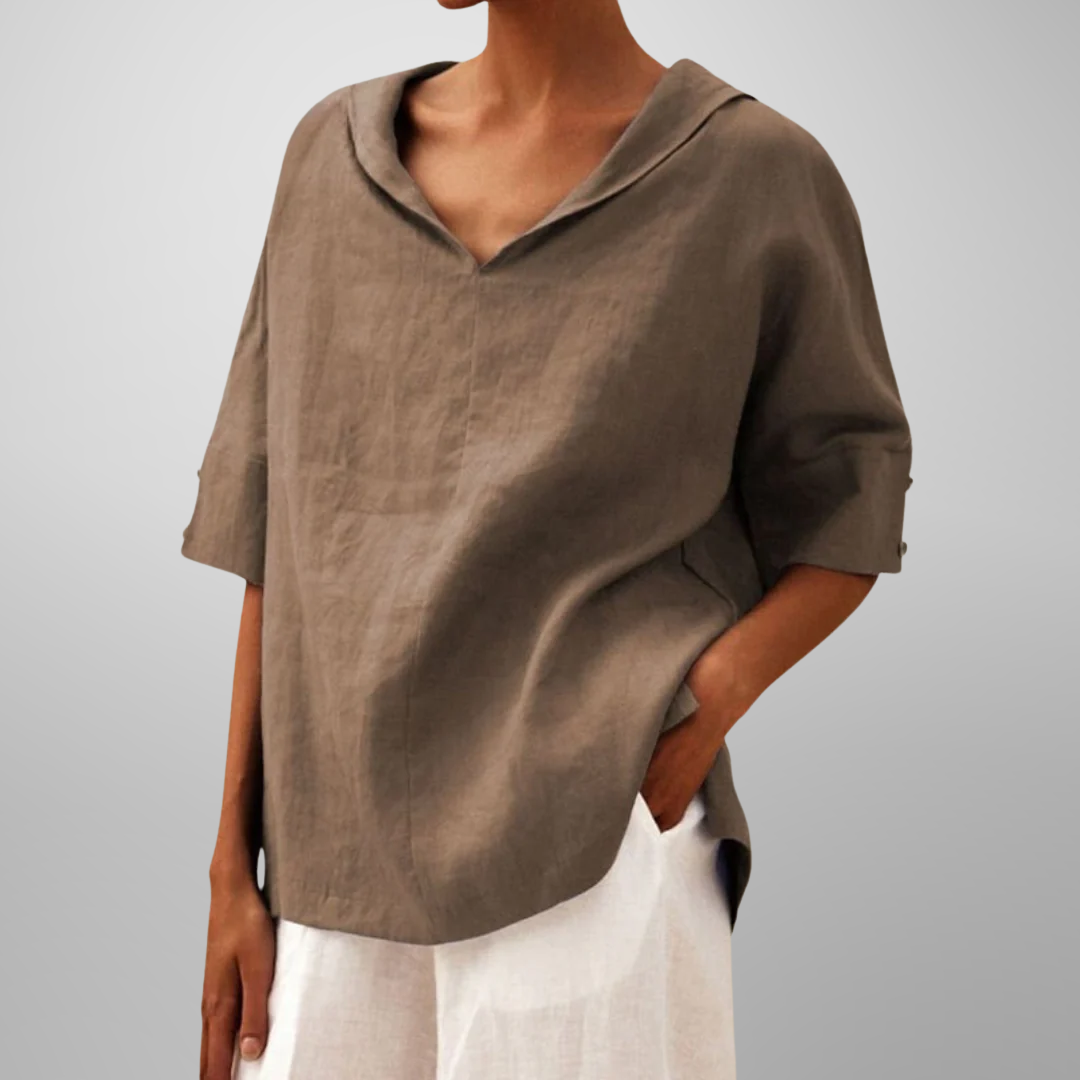 Elena | Casual V-Neck Pocket Top