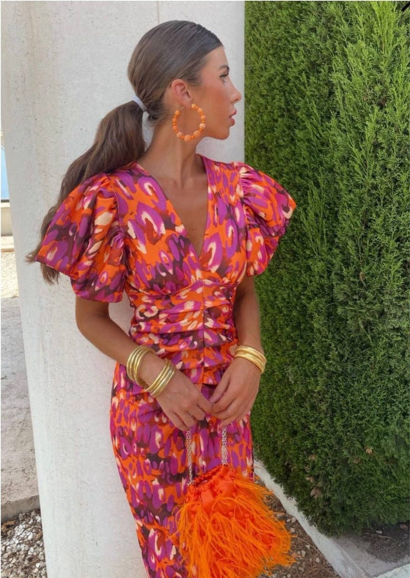 Serena | Colorful V-Neck Maxi Dress