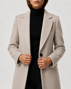 Women's Long Winter Coat – Notched Lapel Overcoat