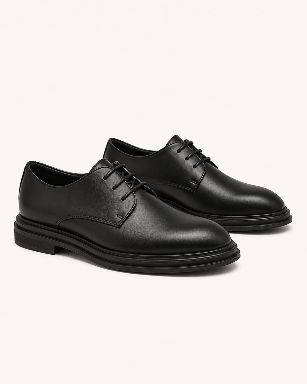 Men's Patent Leather Derby Shoes – Black Formal Lace-Up