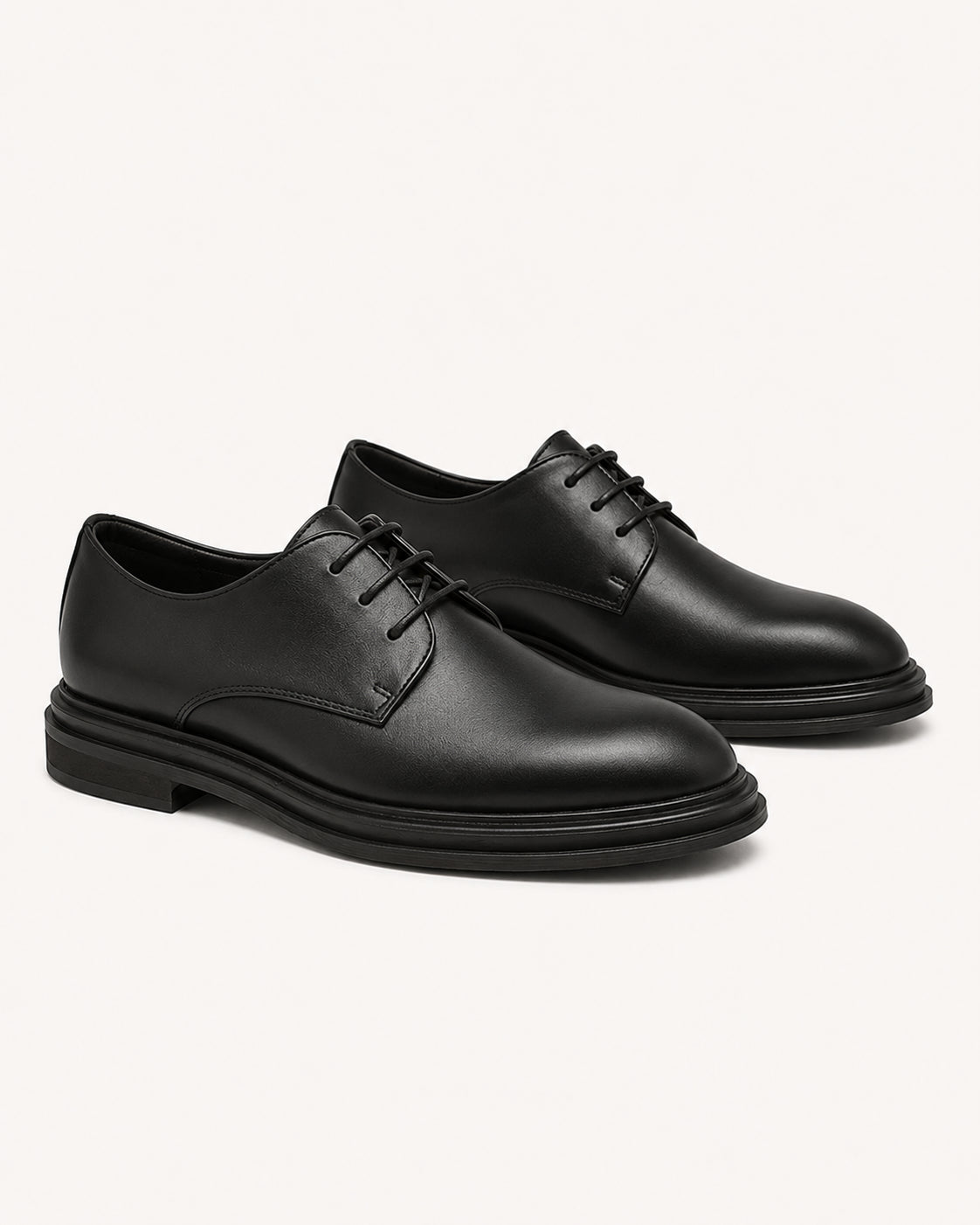 Men's Patent Leather Derby Shoes – Black Formal Lace-Up