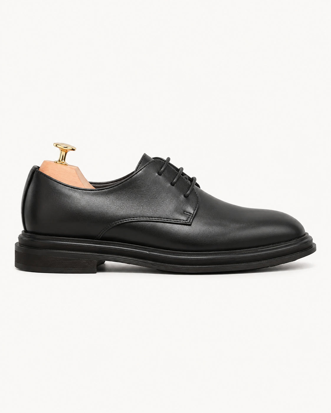 Men's Patent Leather Derby Shoes – Black Formal Lace-Up