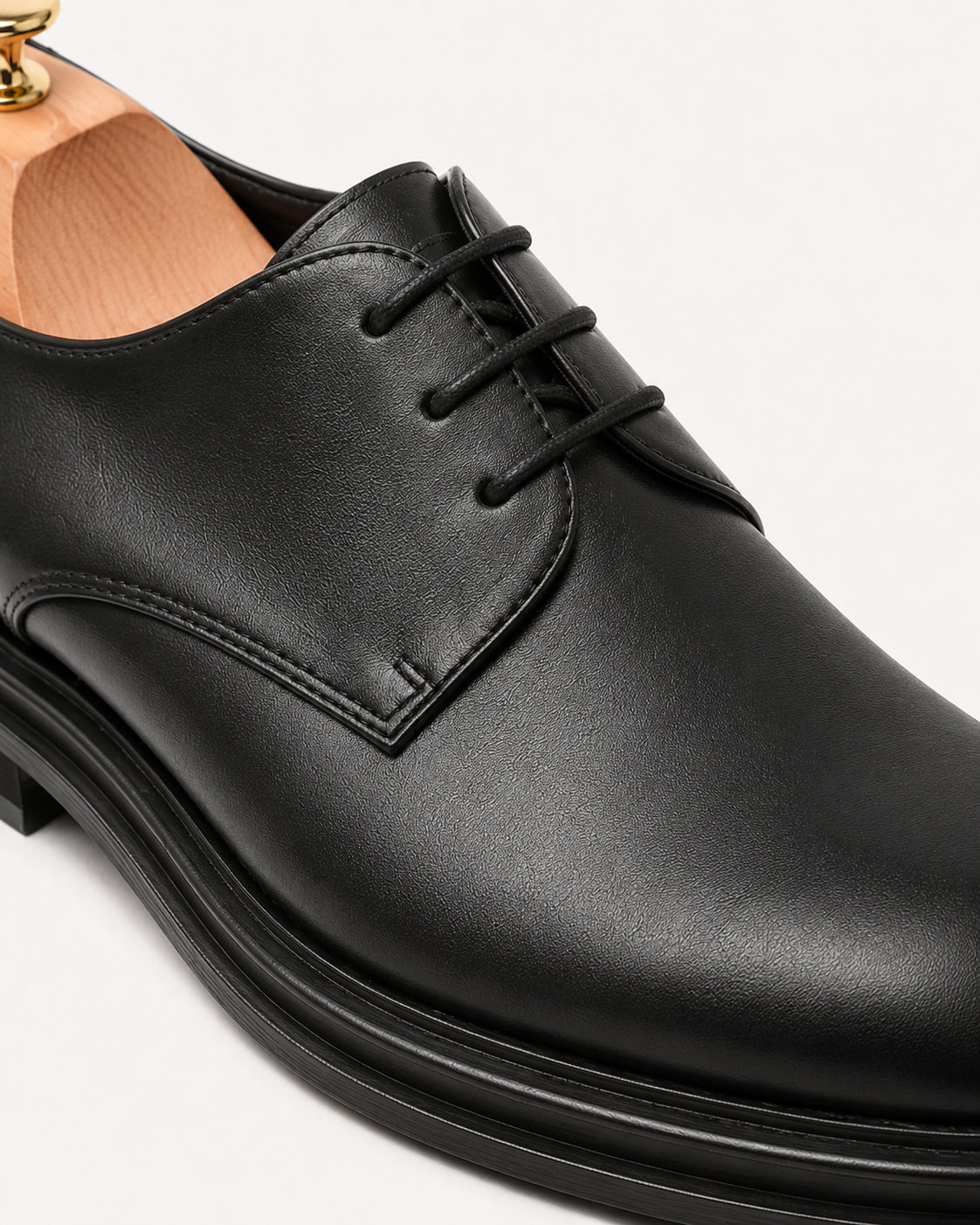 Men's Patent Leather Derby Shoes – Black Formal Lace-Up