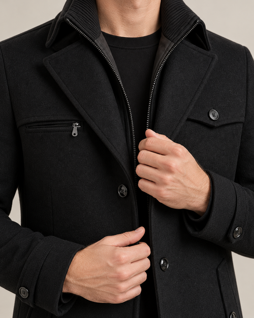 Men's Business Winter Jacket – Water-Repellent Shell