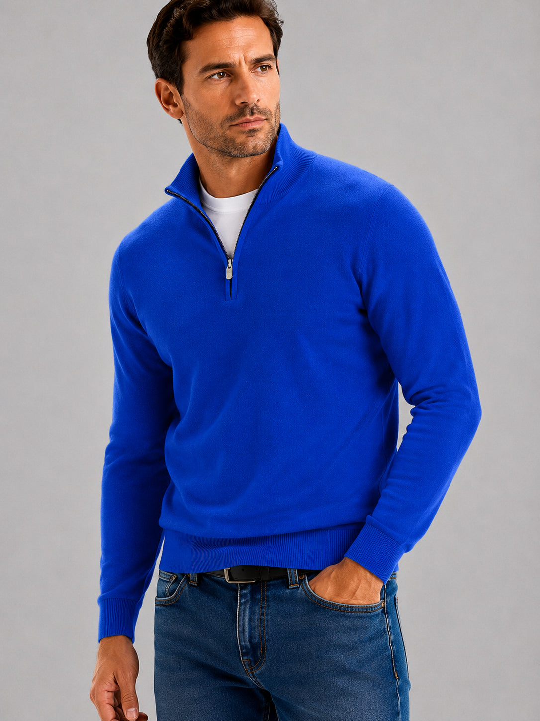 Men's Half-Zip Sweater – Classic Knit Style