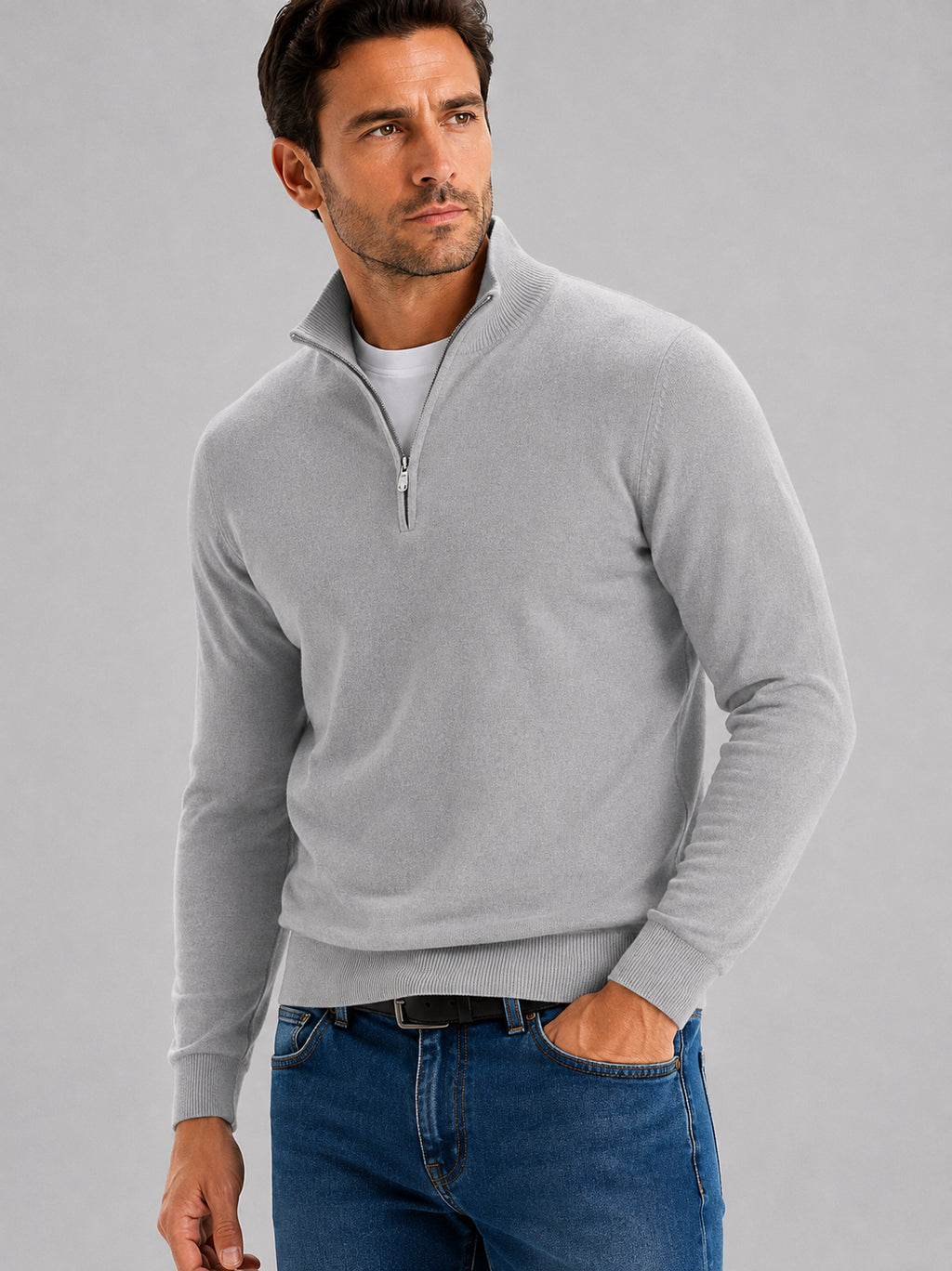 Men's Half-Zip Sweater – Classic Knit Style