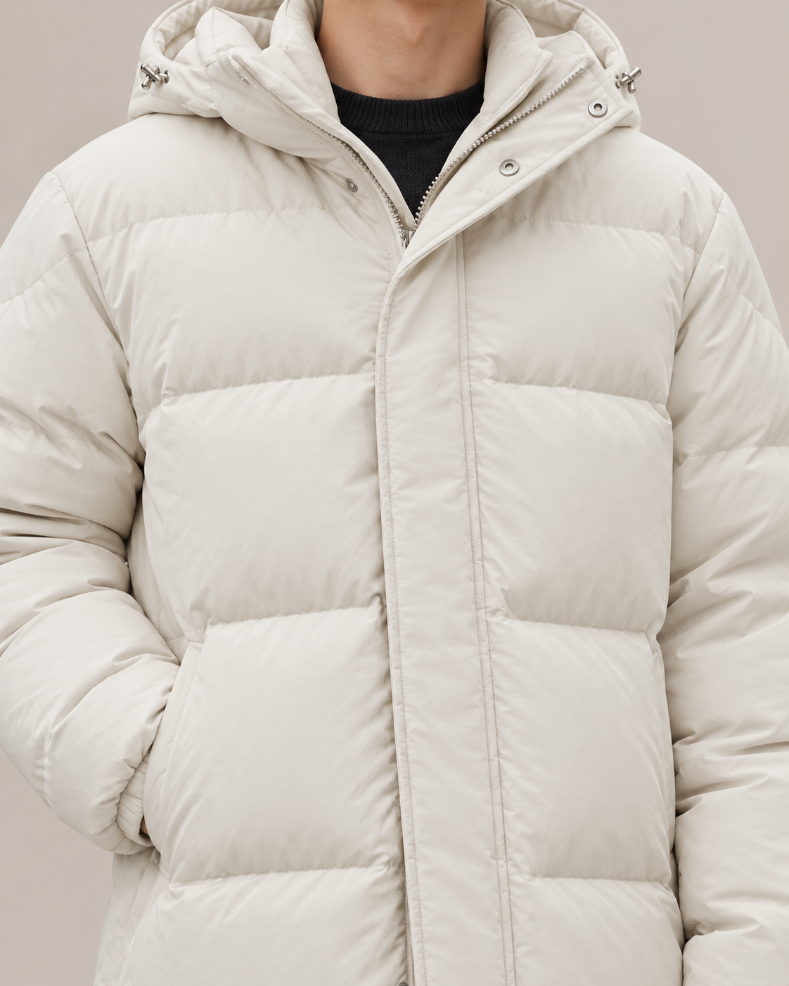 Men's Long Puffer Coat – Hooded Down-Filled Winter Coat