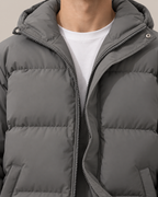 Men's Oversized Puffer Jacket – Quilted Hooded Zip-Up