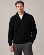 Men's Quarter-Zip Pullover – Ribbed Structured Knit