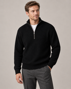 Men's Quarter-Zip Pullover – Ribbed Structured Knit