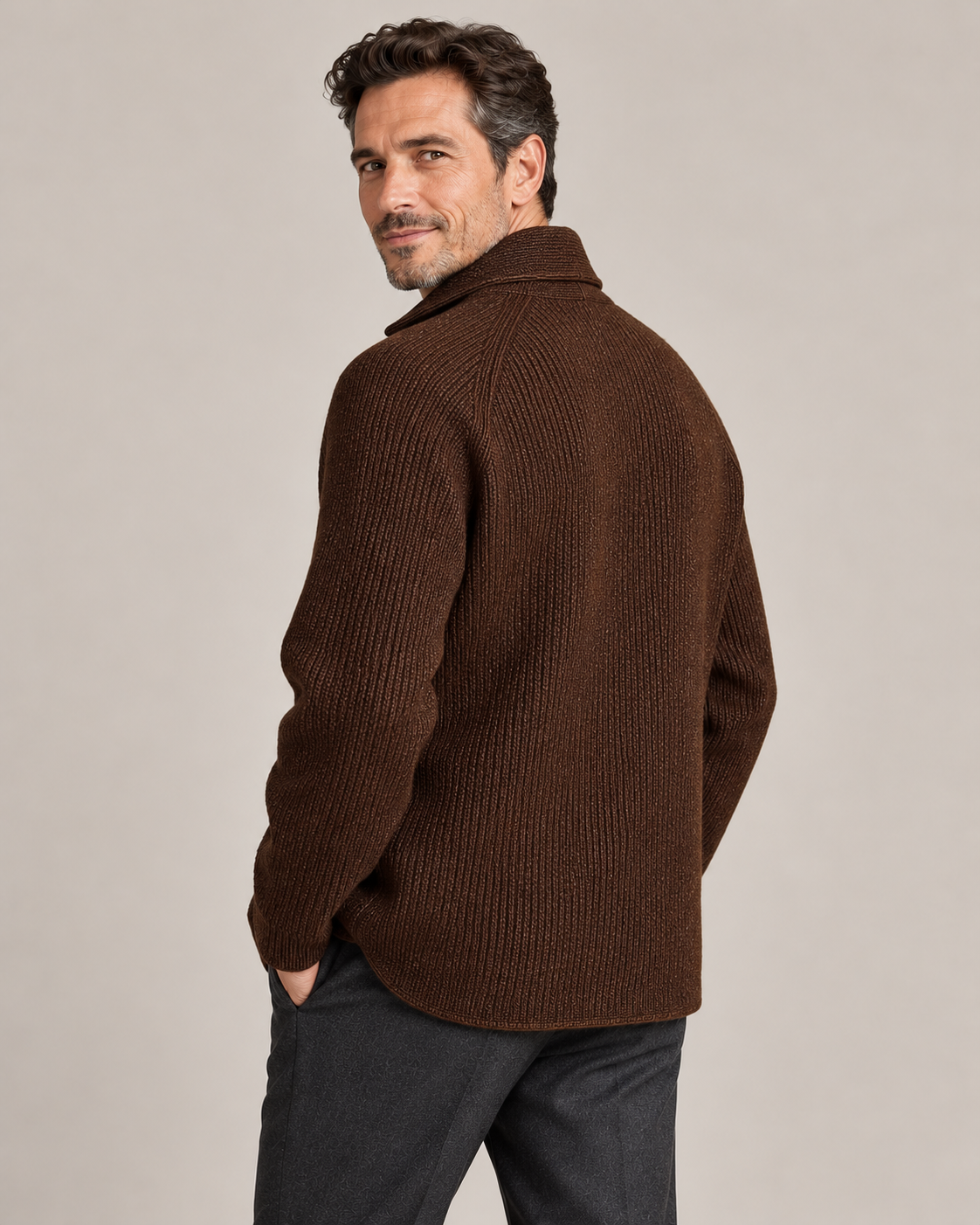 Men's Shawl Collar Cardigan – Relaxed Button-Front Knit