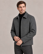 Men's Wool Blend Jacket – Plaid Lining Structured Fit