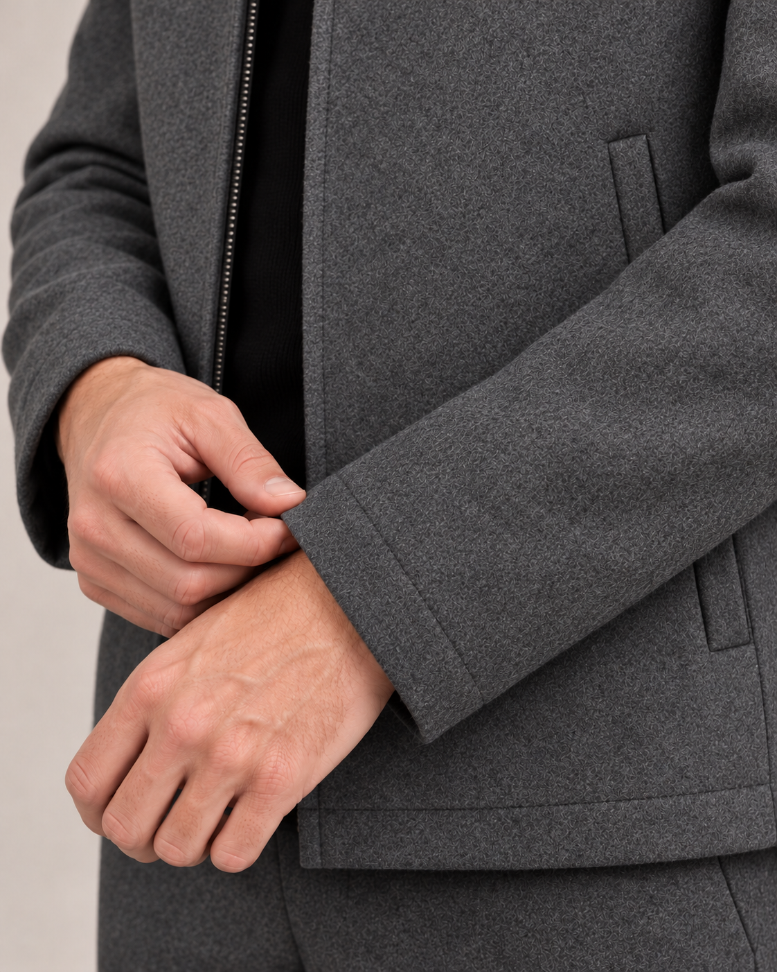 Men's Wool Blend Jacket – Plaid Lining Structured Fit