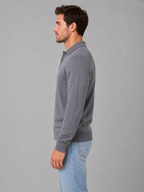 Men's Polo Sweater – Fine Knit Button Neck Style
