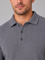 Men's Polo Sweater – Fine Knit Button Neck Style